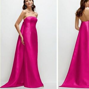 ISO in size 0 Hot pink only ALFRED SUNG Strapless Hot Pink Satin Evening Gown